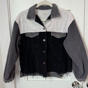 POL Women’s Colorblock Corduroy Shacket size small